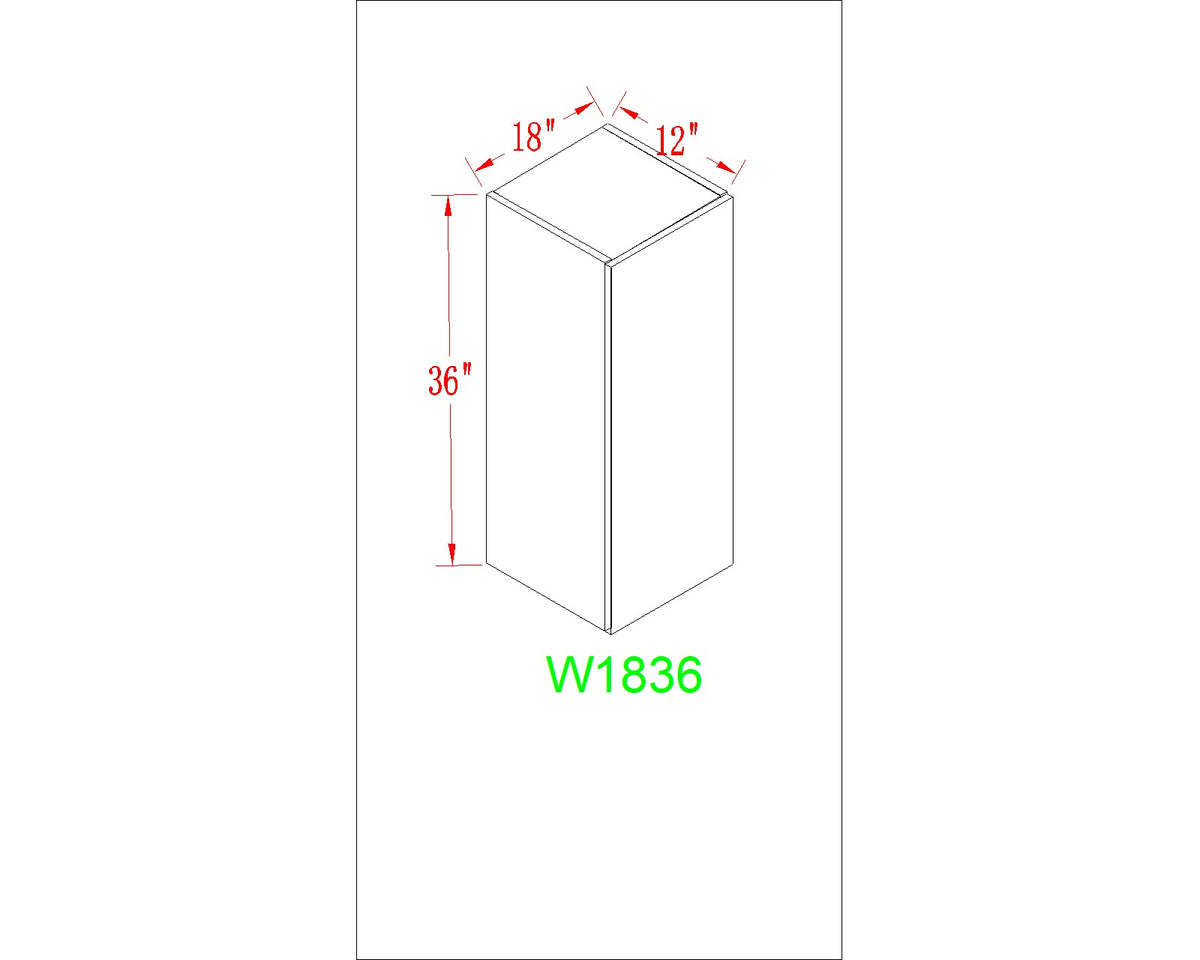 Wall 18" - Shiny White 18 Inch Wall Cabinet
