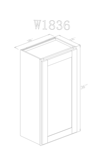 Wall 18" - Modern Grey 18 Inch Wall Cabinet - ZCBuildingSupply