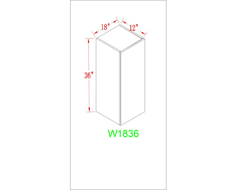 Wall 18" - Shiny White 18 Inch Wall Cabinet