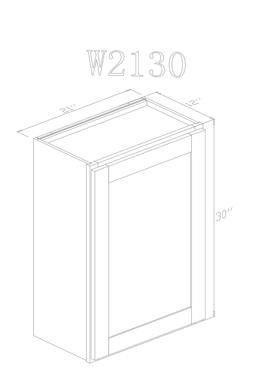 Wall 21" - White Oak 21 Inch Wall Cabinet