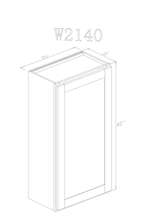 Wall 21" - Pure Grey 21 Inch Wall Cabinet - ZCBuildingSupply
