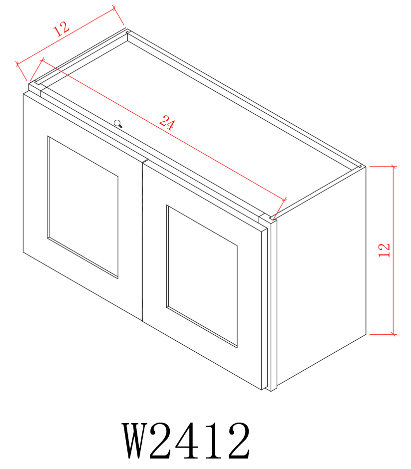 Wall 24" - Blue Shaker 24 Inches Wall Cabinet
