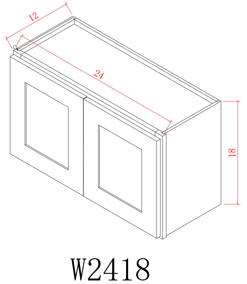 Wall 24" - Almond White 24 Inches Wall Cabinet - ZCBuildingSupply