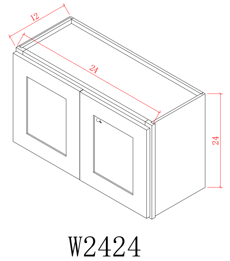 Wall 24" - Blue Shaker 24 Inches Wall Cabinet