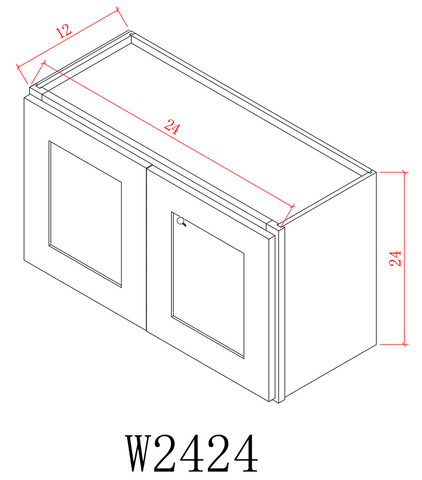 Wall 24" - Blue Shaker 24 Inches Wall Cabinet