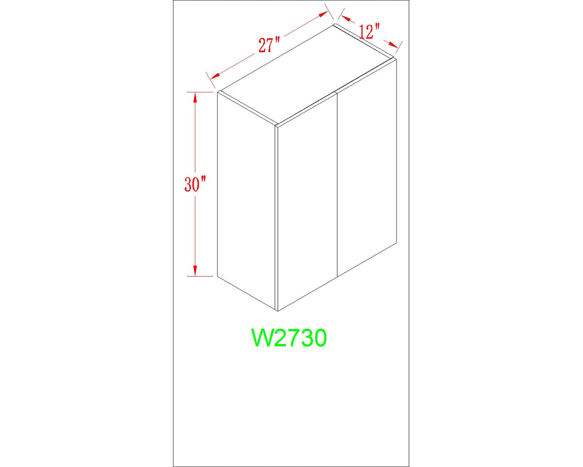 Wall 27" - Shiny White 27 Inch Wall Cabinet