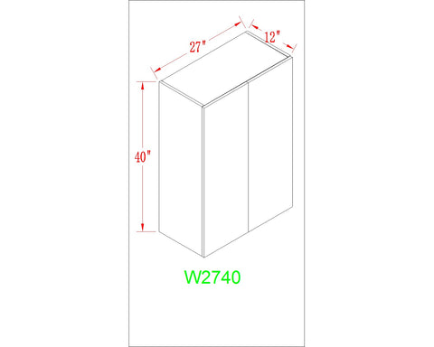 Wall 27" - Shiny White 27 Inch Wall Cabinet