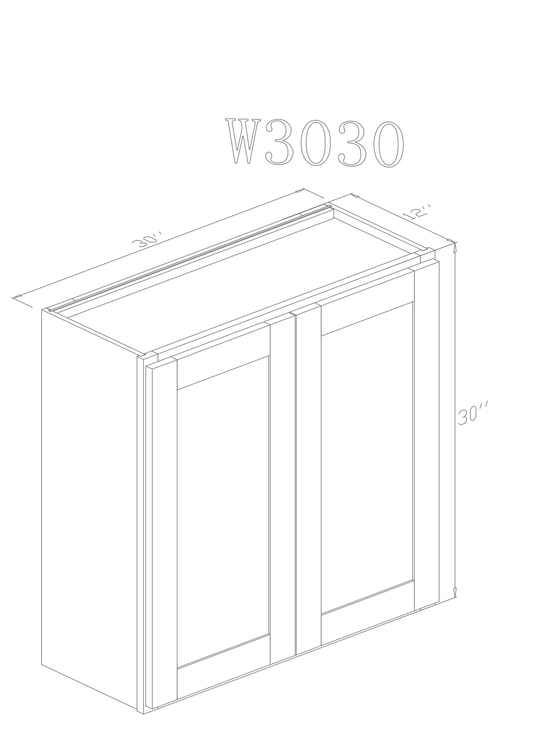 Wall 30" - American Oak 30 Inch Wall Cabinet