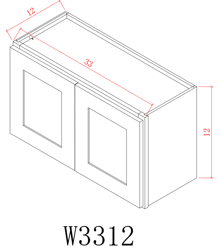 Wall 33" - Pure Grey 33 Inches Wall Refrigerator Cabinet
