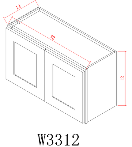 Wall 33" - Pure Grey 33 Inches Wall Refrigerator Cabinet