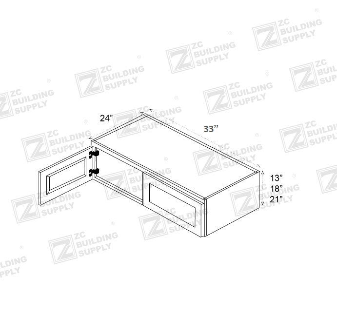 Wall 33" - Dark Ash 33 Inch Wall Refrigerator Cabinet (24"D)