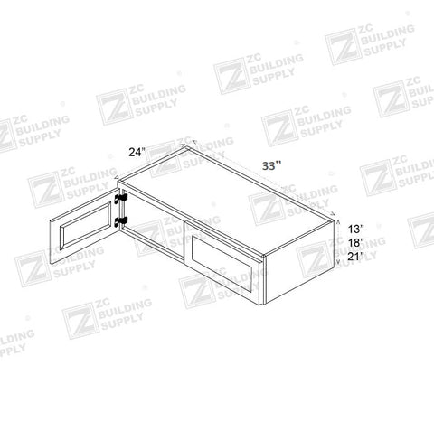 Wall 33" - Dark Ash 33 Inch Wall Refrigerator Cabinet (24"D)