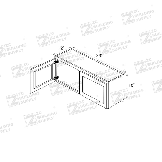 Wall 33" - Dark Ash 33 Inch Wall Refrigerator Cabinet (12"D)