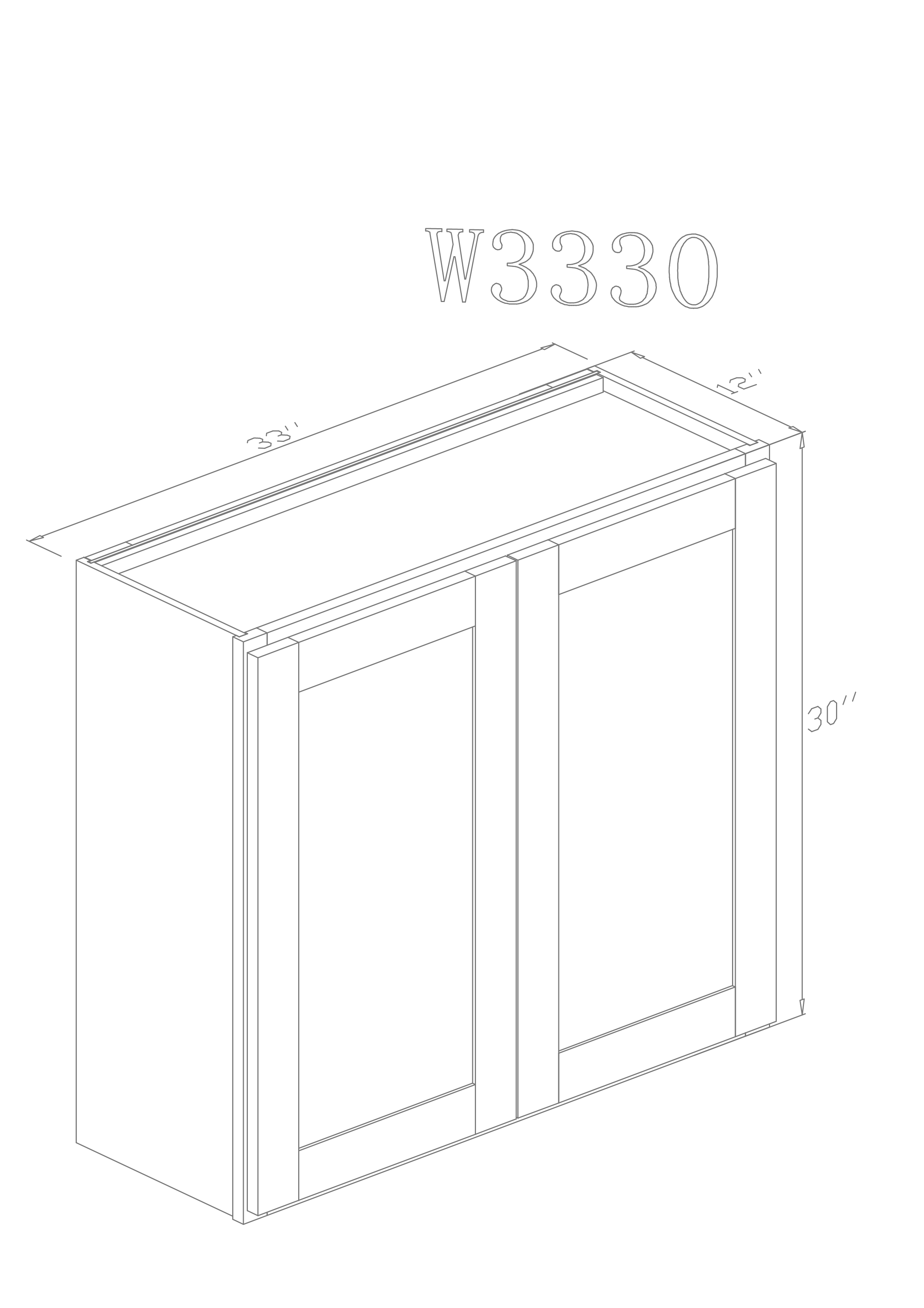 Wall 33" - Modern Grey 33 Inch Wall Cabinet - ZCBuildingSupply