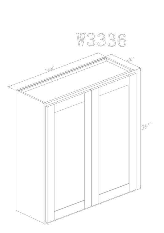 Wall 33" - Cherry 33 Inch Wall Cabinet - ZCBuildingSupply