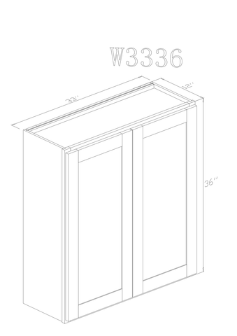 Wall 33" - Slim White Shaker 33 Inch Wall Cabinet - ZCBuildingSupply