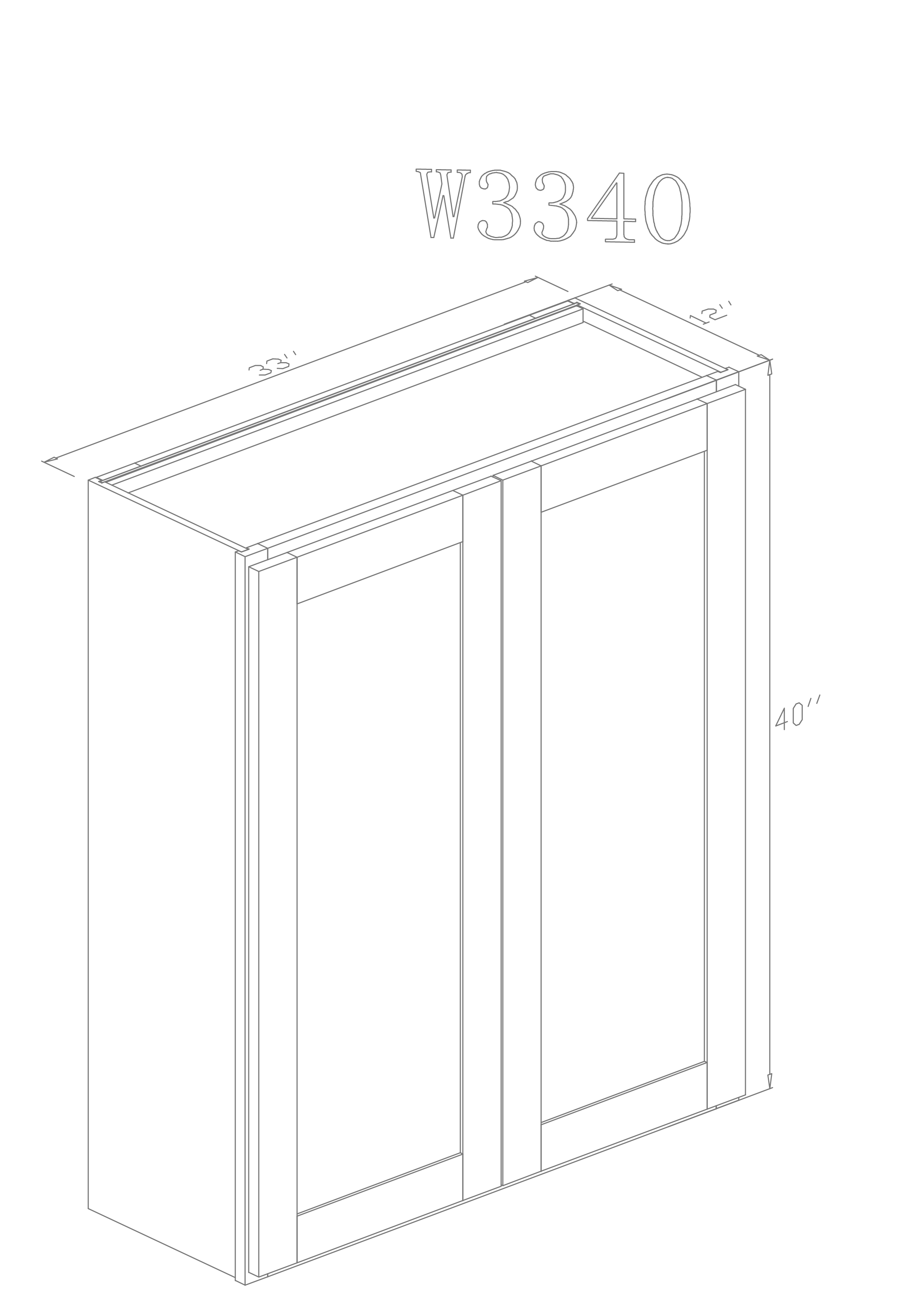 Wall 33" - Modern Grey 33 Inch Wall Cabinet - ZCBuildingSupply