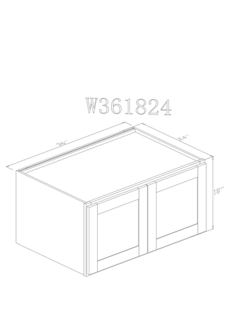 Wall 36" - Cherry 36 Inch Wall  Refrigerator Cabinet(24"D) - ZCBuildingSupply