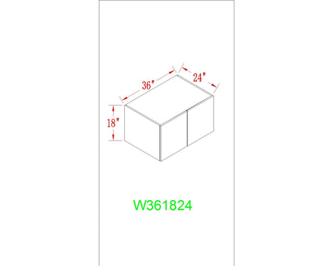 Wall 36" - White Oak 36 Inch Wall  Refrigerator Cabinet(24"D)