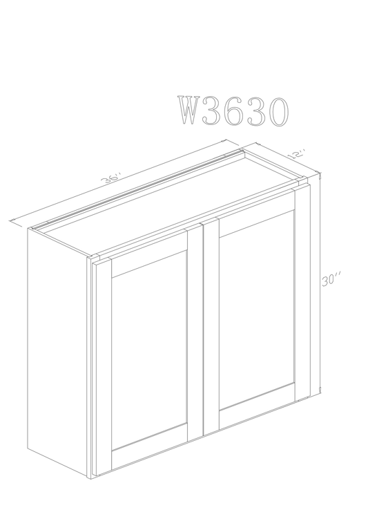 Wall 36" - Cognac 36 Inch Wall Cabinet - ZCBuildingSupply