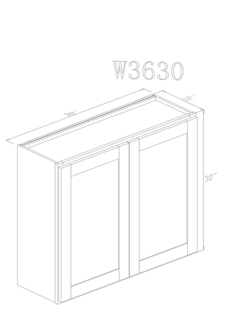 Wall 36" - Ashton Grey 36 Inch Wall Cabinet - ZCBuildingSupply