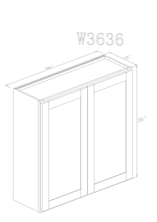 Wall 36" - Cherry 36 Inch Wall Cabinet - ZCBuildingSupply