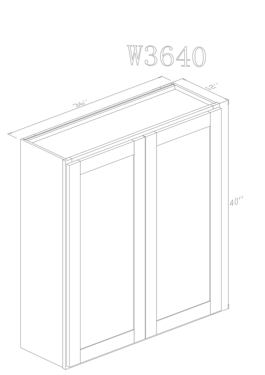 Wall 36" - Slim White Shaker 36 Inch Wall Cabinet - ZCBuildingSupply