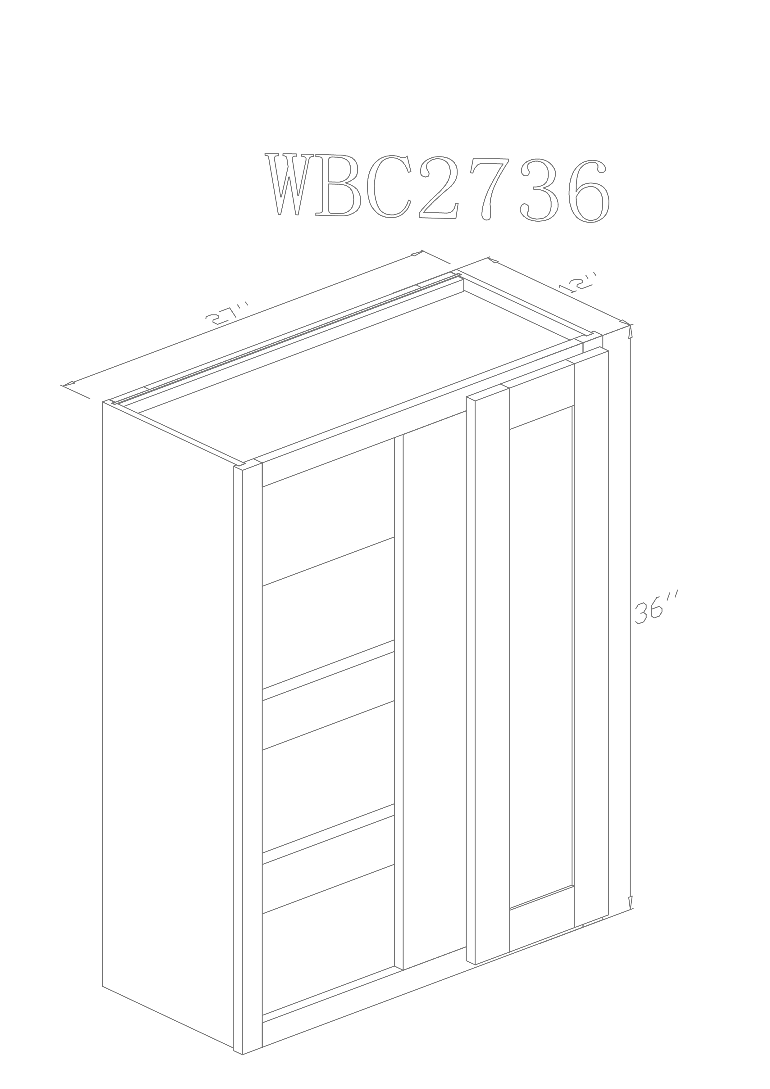 Wall 27" - Natural Shaker 27 Inches Wall Blind Cabinet