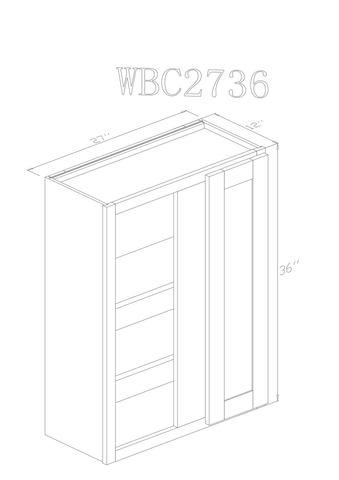 Wall 27" - Natural Shaker 27 Inches Wall Blind Cabinet