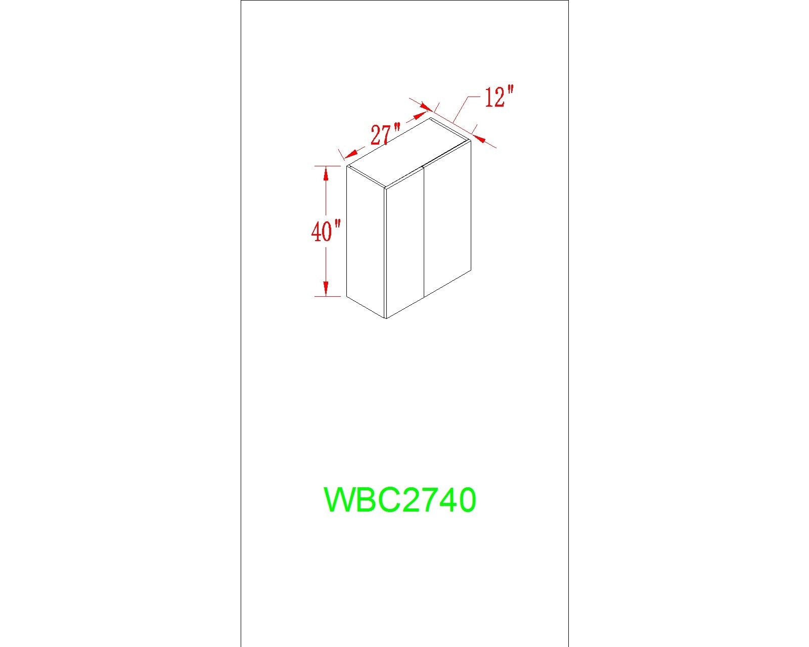 Wall 27" - Shiny White 27 Inch Wall Blind Cabinet