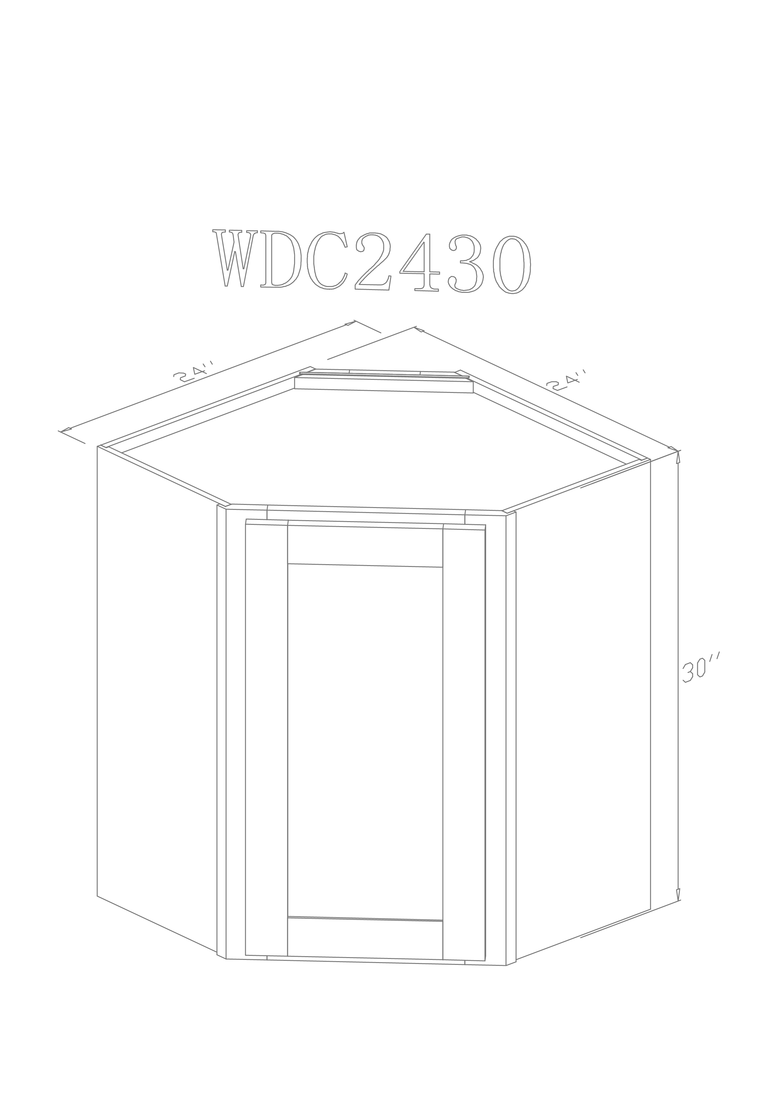 Wall 24" - Athens 24  Inch Wall Corner Cabinet - ZCBuildingSupply