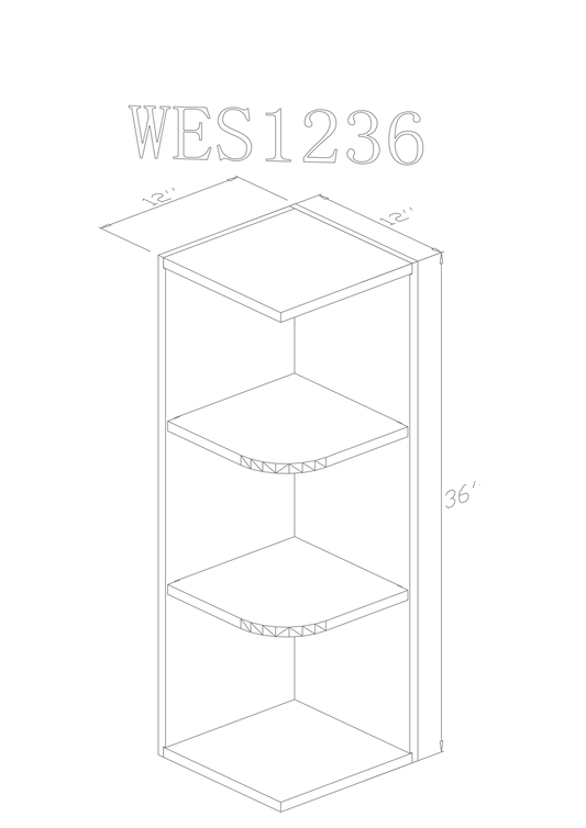 Wall 12" - Natural Shaker 12 Inch Wall Shelf Cabinet - ZCBuildingSupply