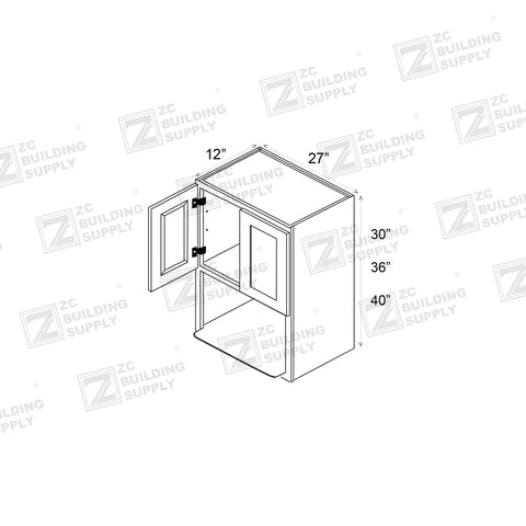 Wall 27" - American Oak 27 Inch Wall Microwave Cabinet