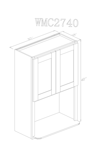 Wall 27" - Modern Grey 27 Inch Wall Microwave Cabinet - ZCBuildingSupply