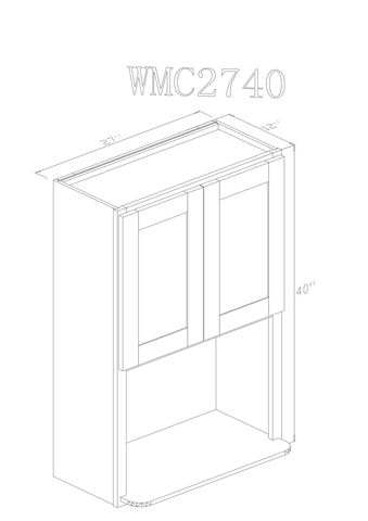 Wall 27" - Pure Grey 27 Inch Wall Microwave Cabinet - ZCBuildingSupply