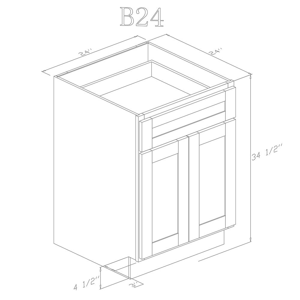 Base 24" - Pure White 24 Inch Base Cabinet - ZCBuildingSupply