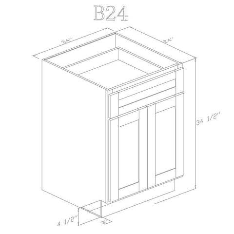 Base 24" - Cognac 24 Inch Base Cabinet - ZCBuildingSupply