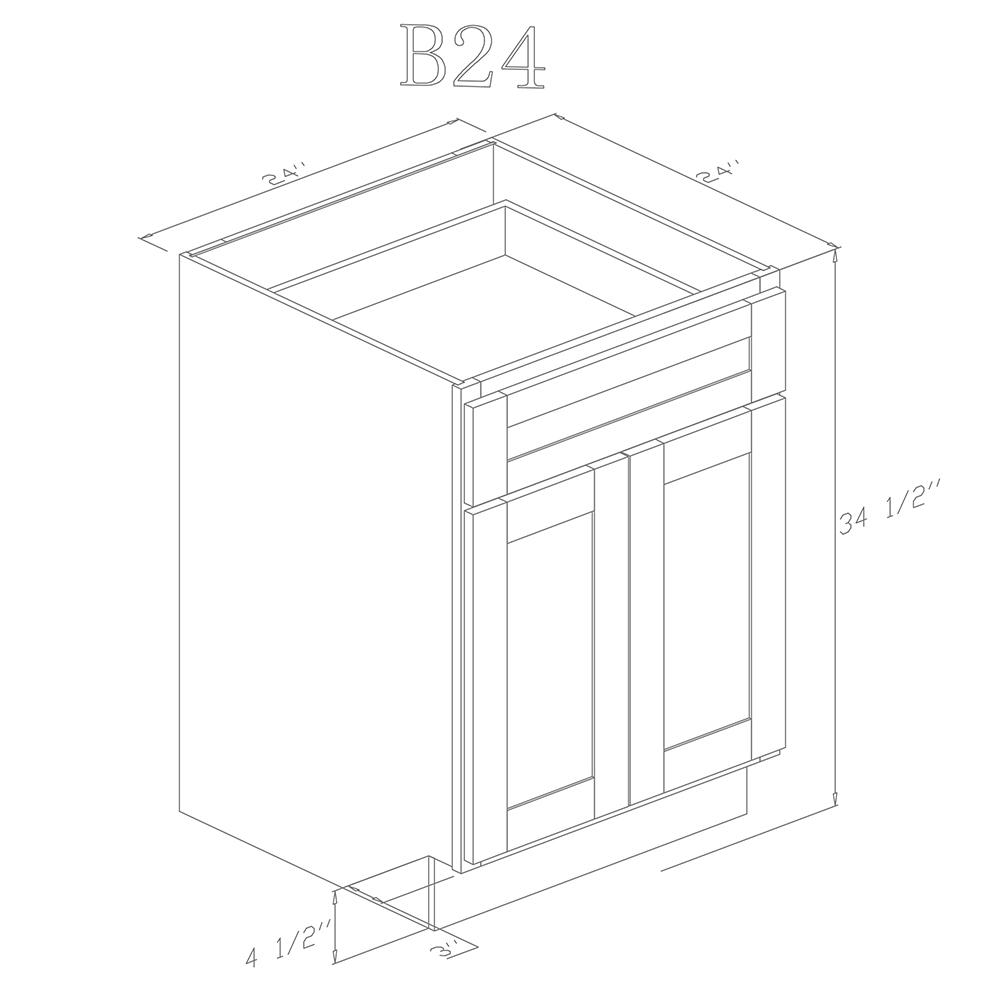 Base 24" - Pure Grey 24 Inch Base Cabinet - ZCBuildingSupply