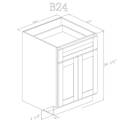 Base 24" - Pure Grey 24 Inch Base Cabinet - ZCBuildingSupply