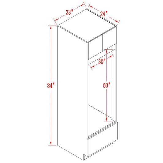 Modern Grey Frameless Kitchen Oven Cabinet - ZCBuildingSupply