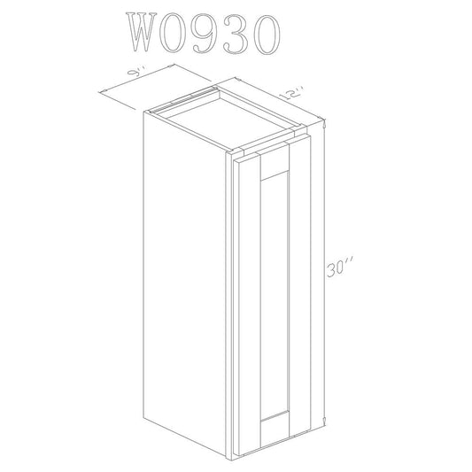 Wall 09" - Classic White 9 Inch Wall Cabinet - ZCBuildingSupply