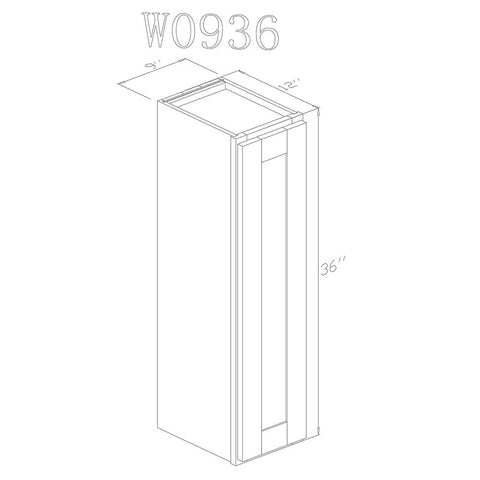 Wall 09" - Pure Grey 9 Inch Wall Cabinet - ZCBuildingSupply
