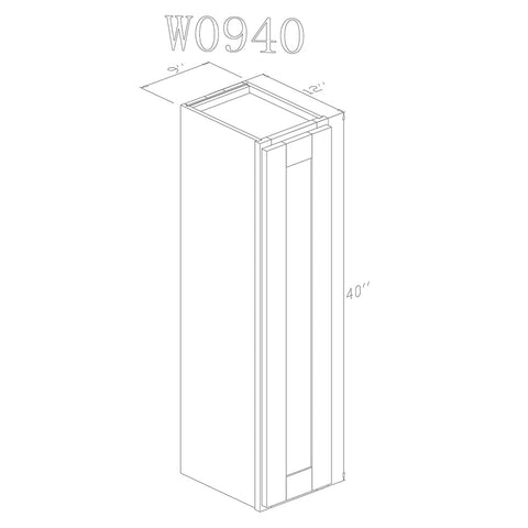 Wall 09" - Almond White 9 Inch Wall Cabinet - ZCBuildingSupply