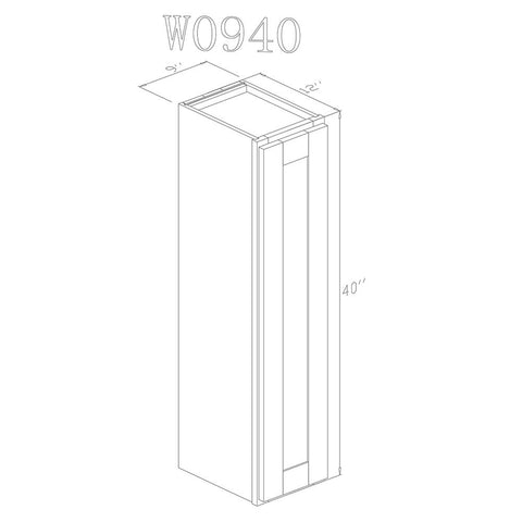 Wall 09" - Classic White 9 Inch Wall Cabinet - ZCBuildingSupply