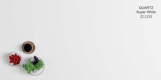 3cm Quartz 126"x 63" Countertop - Super White ZC1155- Self Pickup Only