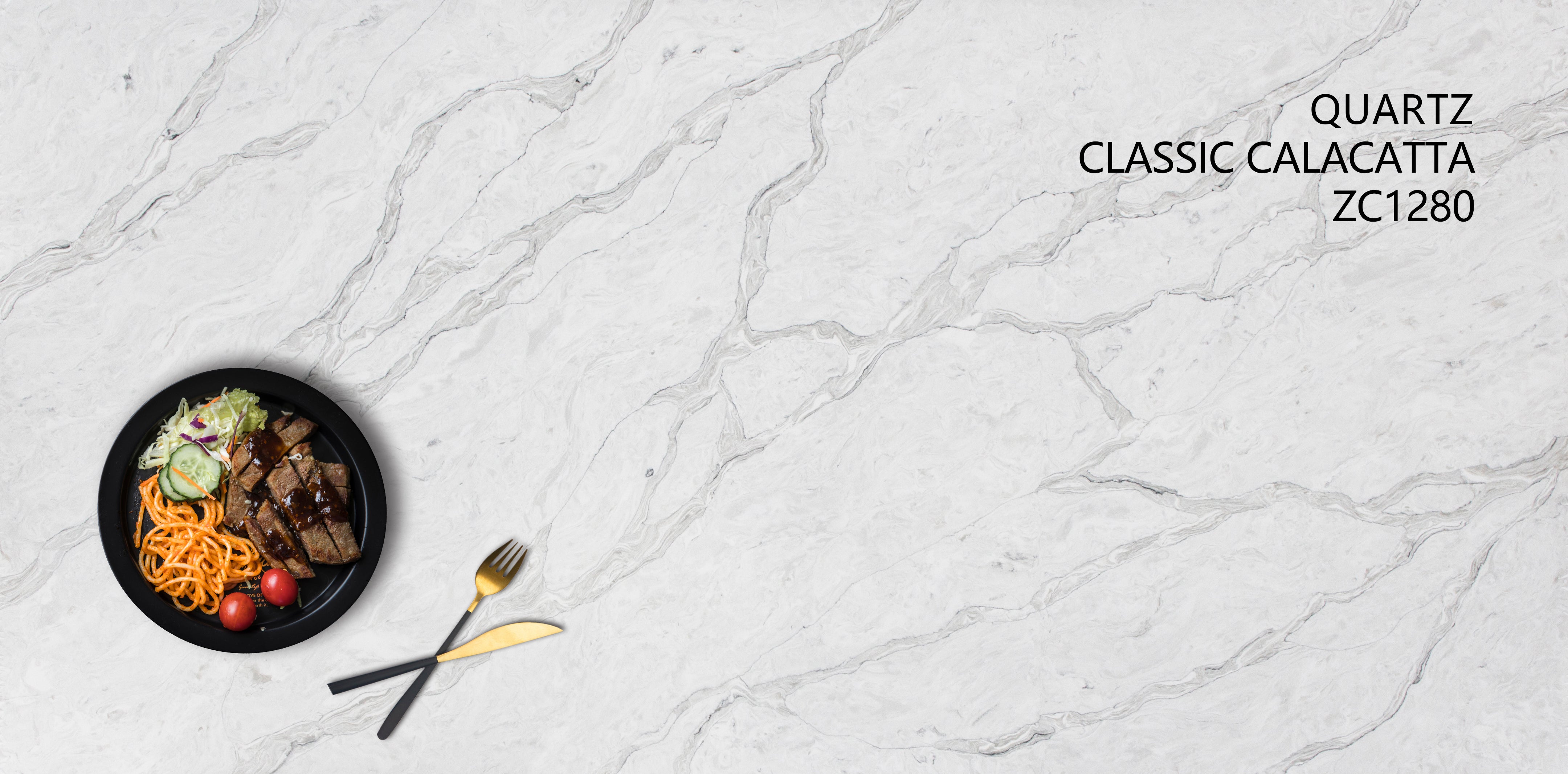 3cm Quartz 126"x 63" Countertop ZC1280 Classic Calacatta