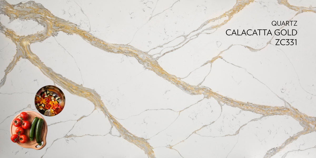3cm Quartz 126"x 63" Countertop - Calacatta Gold ZC331- Self Pick Up Only
