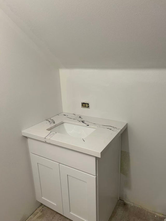 2cm Quartz Carrara Bianco Countertop ZQ116 - Self Pick Up Only