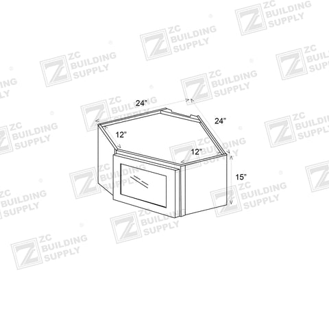 Wall 24" - Pure White 24  Inches Wall Corner Cabinet - ZCBuildingSupply